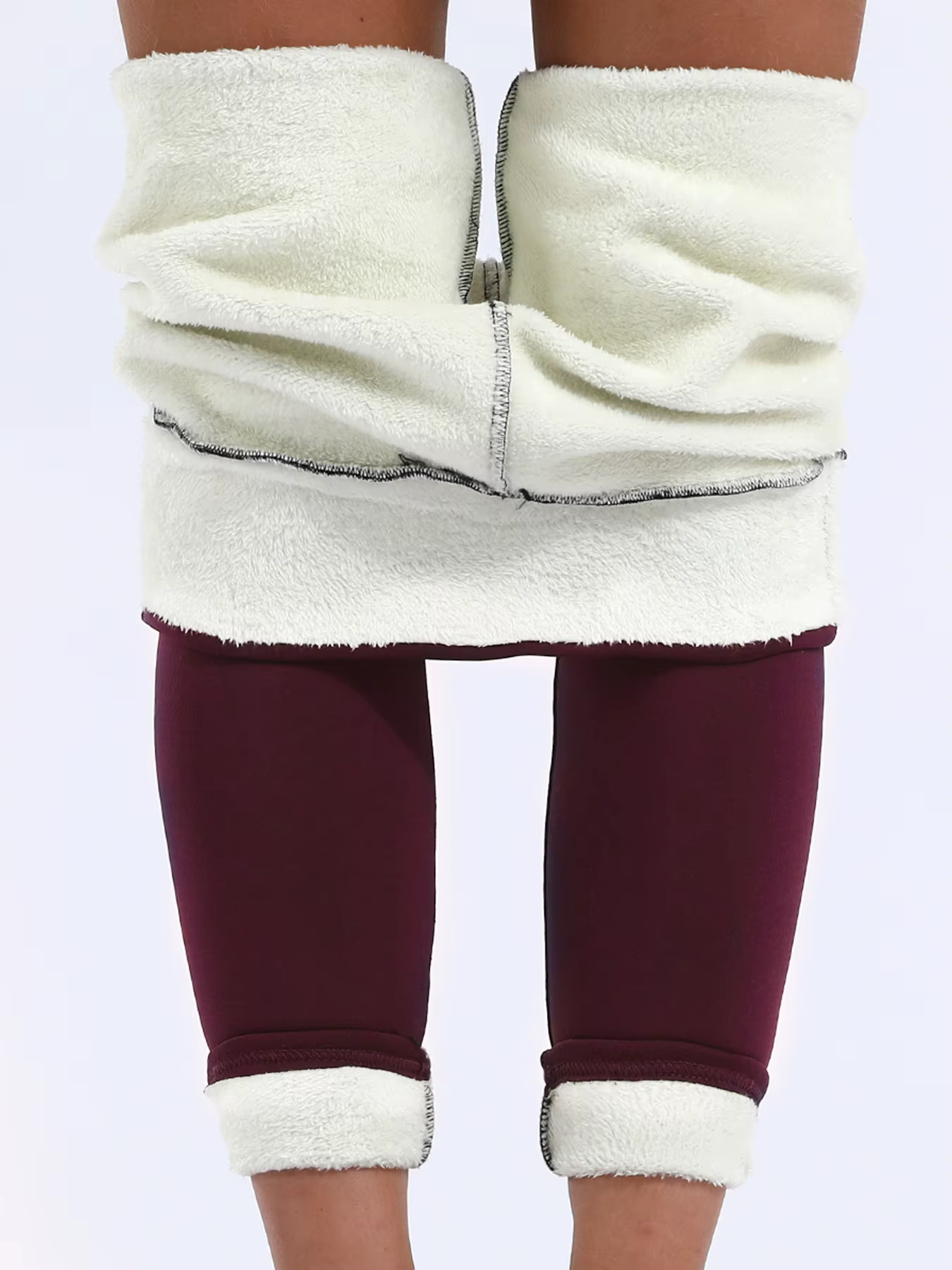 Velours hiver Leggins femmes couleur unie pantalon épais chaud velours taille haute couleur unie ext