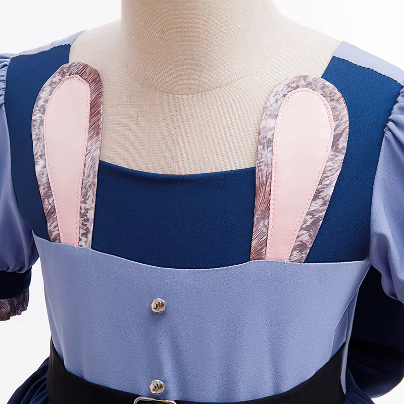 Costume Disney Zootopia 2 Judy Hopps pour filles, robe de lapin de police avec ceinture pour Hallowe