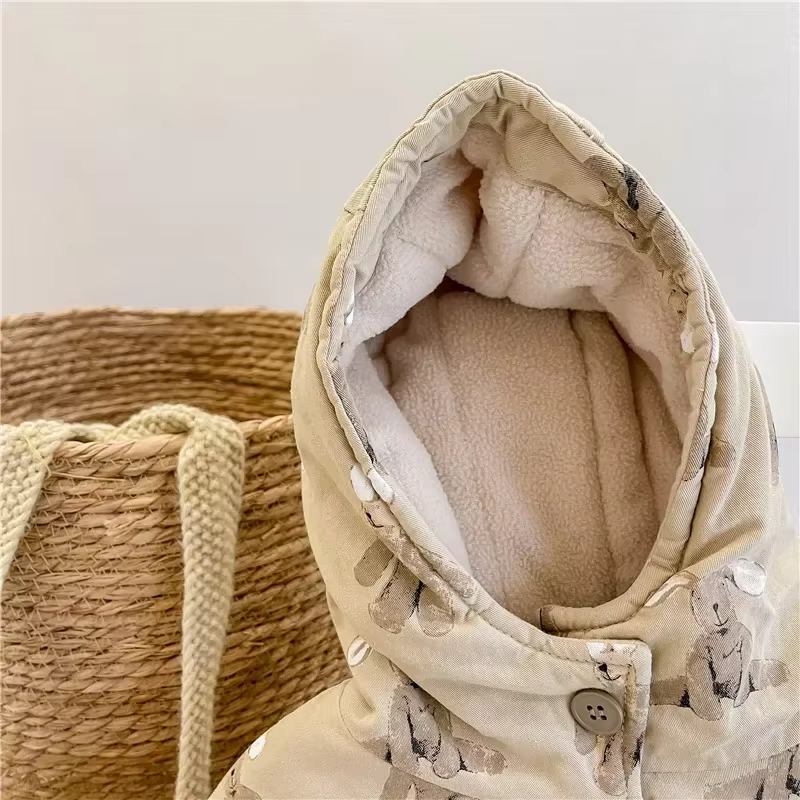 Manteau à capuche rembourré pour enfants de 1 à 7 ans, vêtements coréens pour bébé, veste d'hiver ch