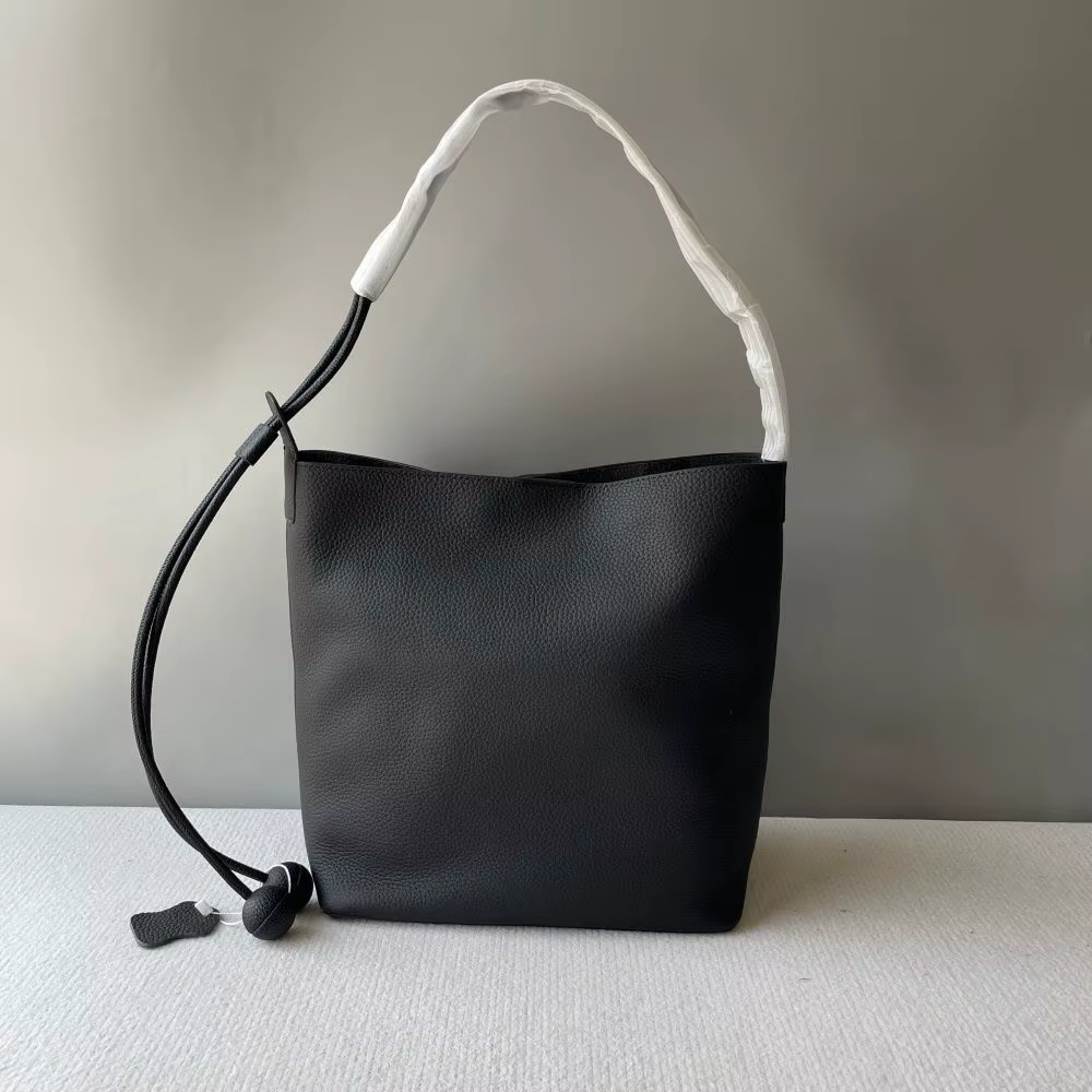Sac seau en cuir de vachette première couche, style décontracté haut de gamme, sac à main en cuir vé