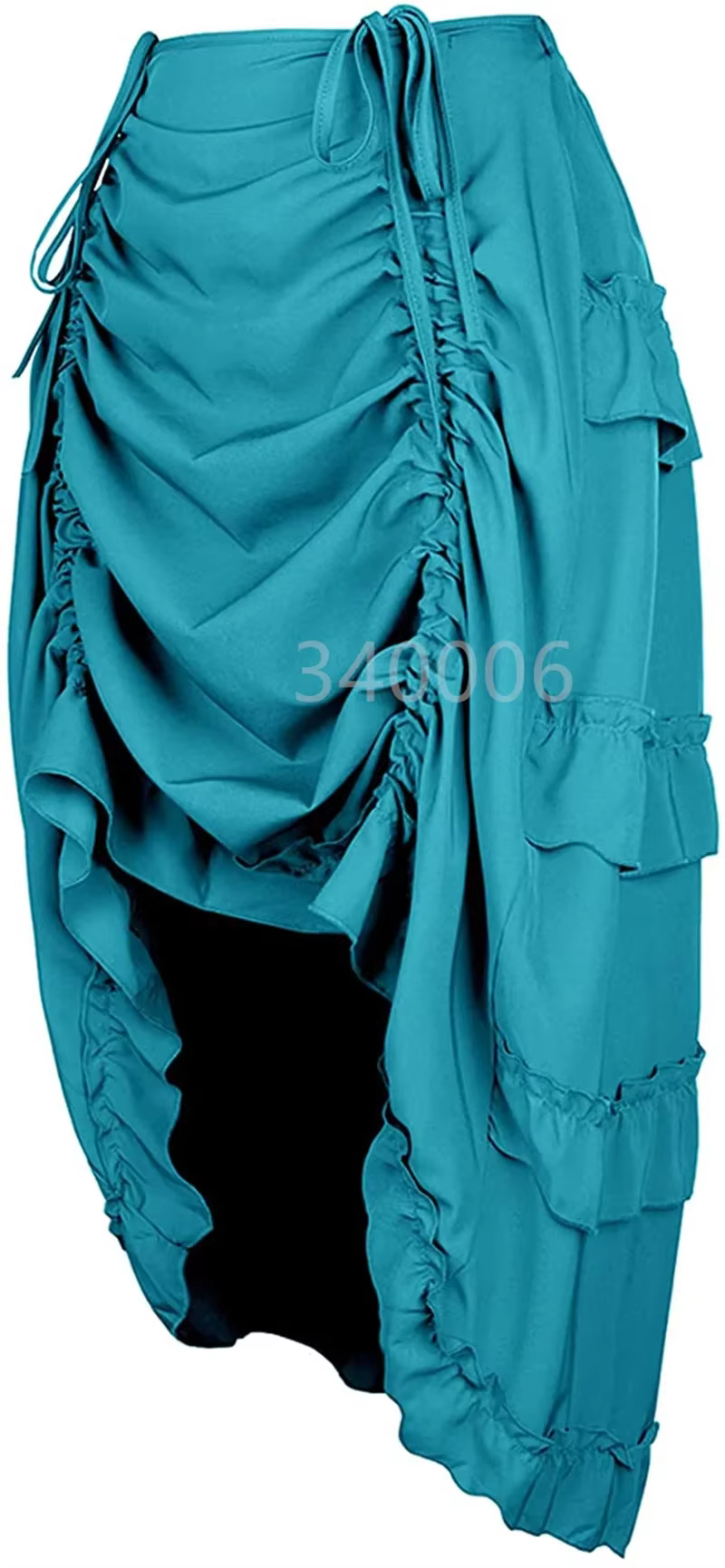 Steampunk femmes jupes gothique irrégulière froncée plissée fête Maxi jupe longue haute basse Costum