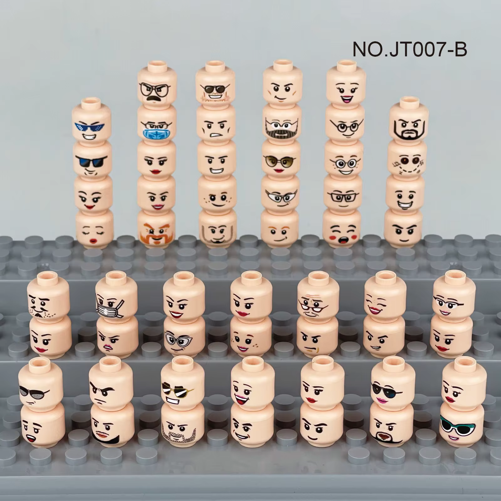 56 pcs/lot Figure tête visages créatif rire cri mignon Expression faciale briques à monter soi-même