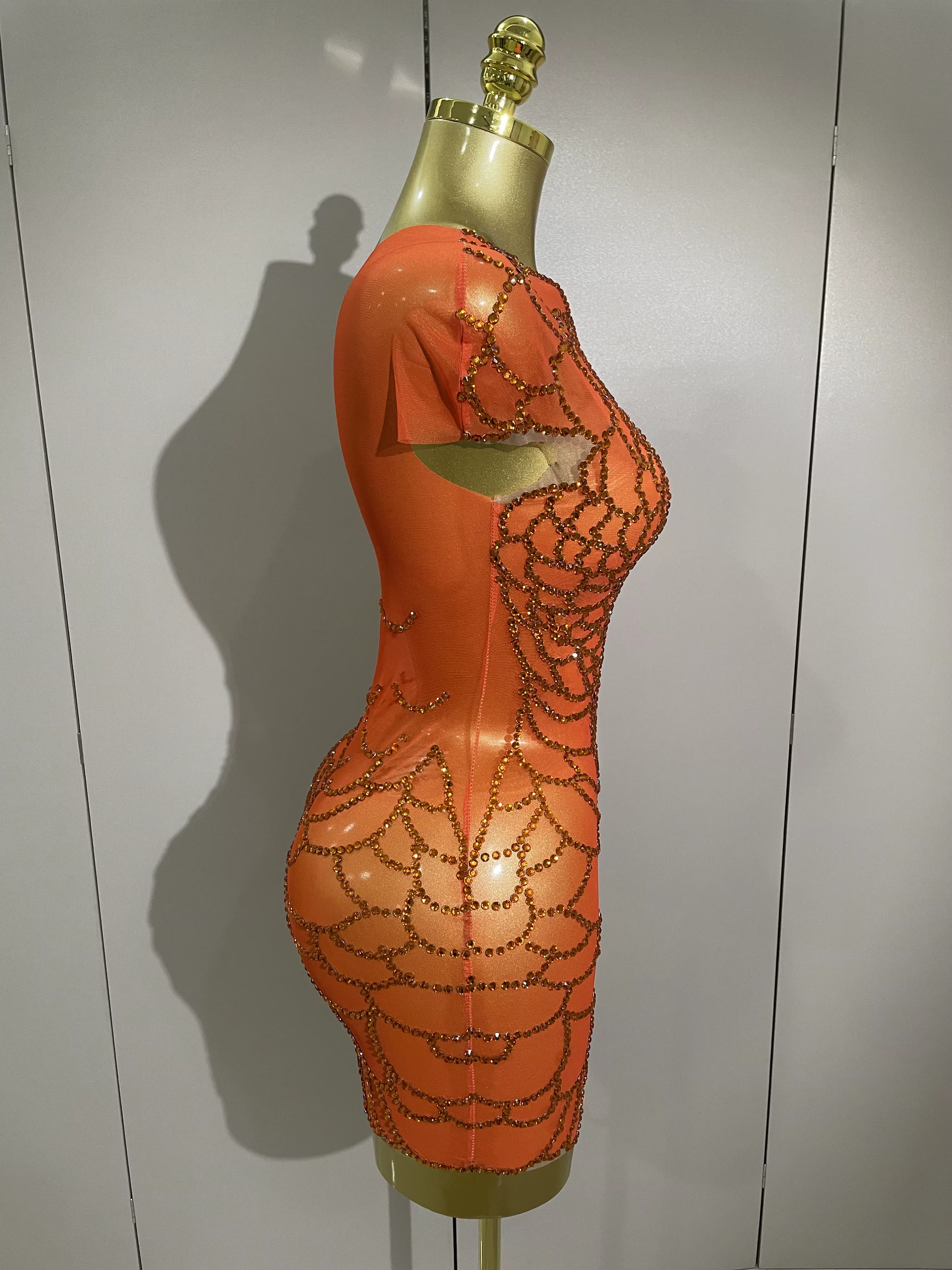 STOCK femmes brillant strass Sexy une épaule culture robe anniversaire célébrer fête robe de soirée 