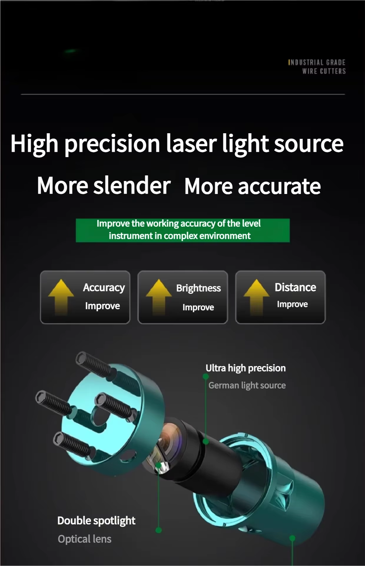 Outil laser auto-nivelant : niveau laser à lignes transversales, pointeur de positionnement infrarou