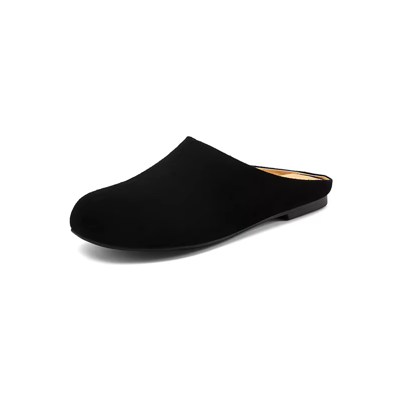 SmallHut Nouvelle Tendance 2026 Mules d'été pour femme en daim de vache, coloris Noir, Kaki, Chocola