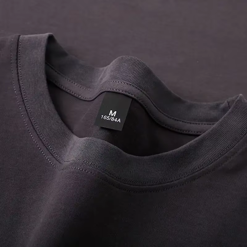 T-shirts en coton 600g pour hommes, manches courtes, poids lourd, col rond, respirant, pour l'été, p