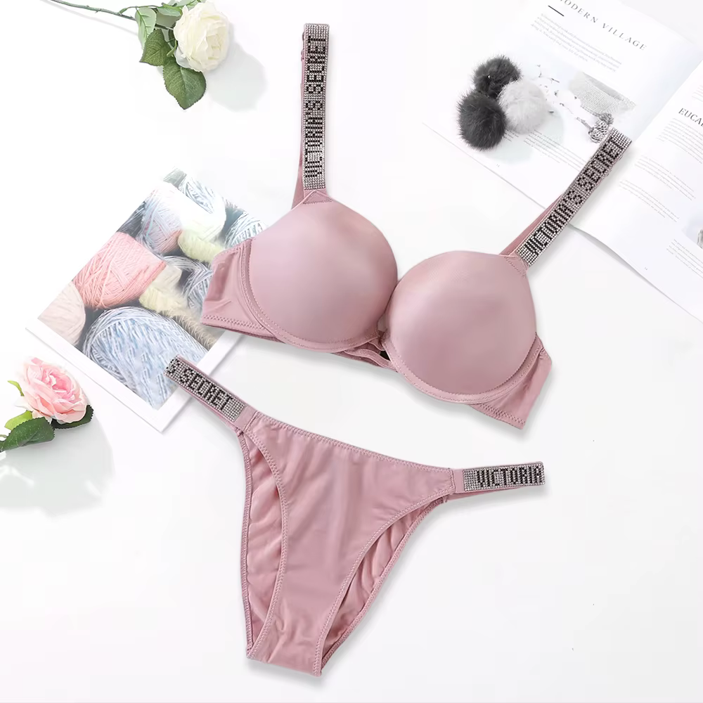 Ensemble de lingerie sexy Victoria's Secret, soutien-gorge et culotte, push-up, lingerie classique p