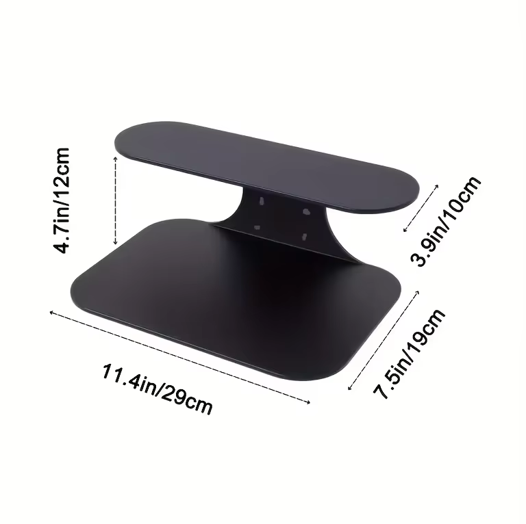 Table de chevet flottante moderne à deux niveaux - Installation facile, table d'appoint murale noire