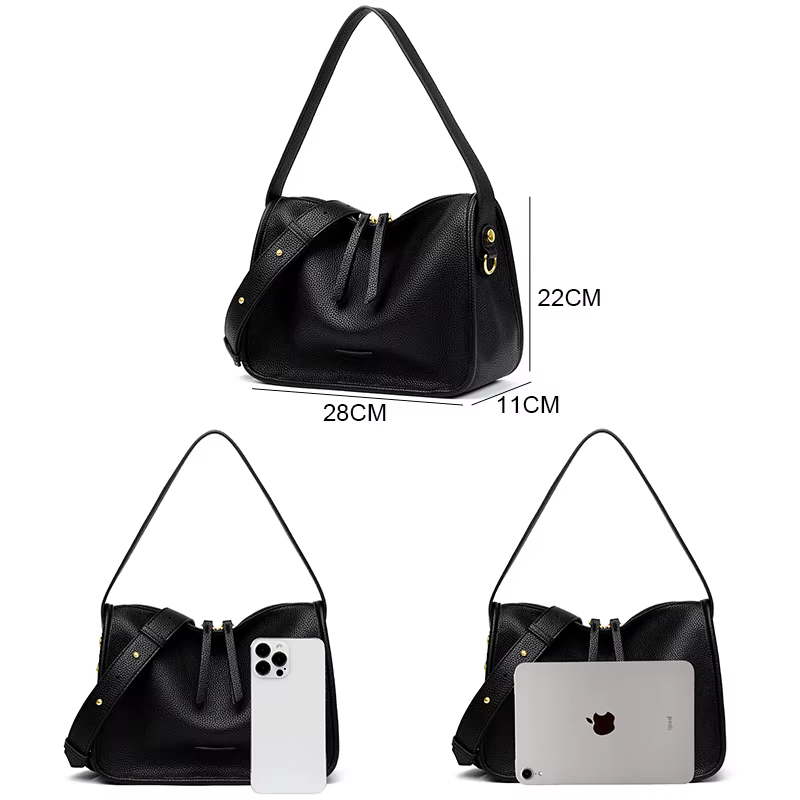 Sac à main de luxe en cuir souple pour femmes, fourre-tout, nouvelle marque, sac à bandoulière en cu