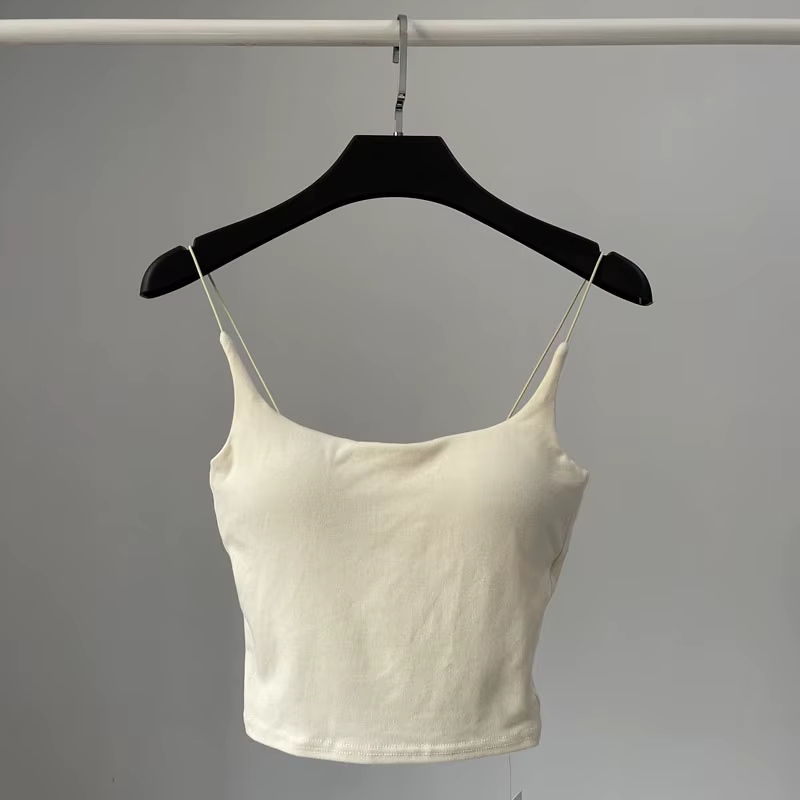 YOZOU-Soutien-Gorge Court Rouge avec Bretelles Standard pour Femme, Camisole Épicée, Beige, Rose, No