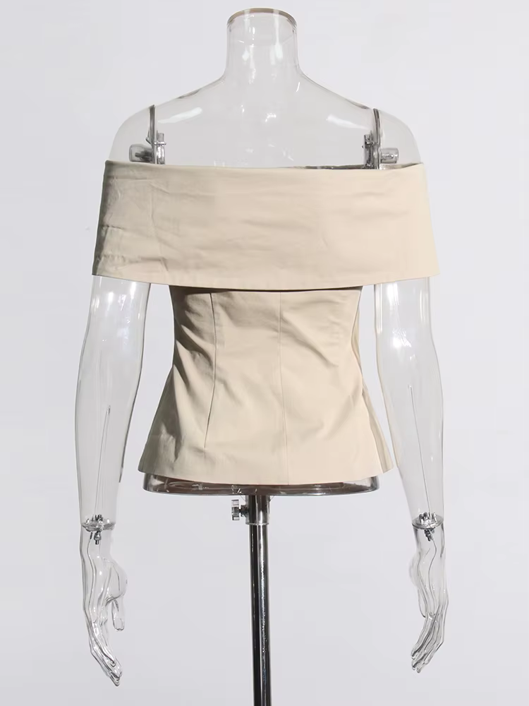TWOTWurea YLE-Veste à Simple Boutonnage pour Femme, Patchwork Solide, Col Slash, Manches Courtes, Ma