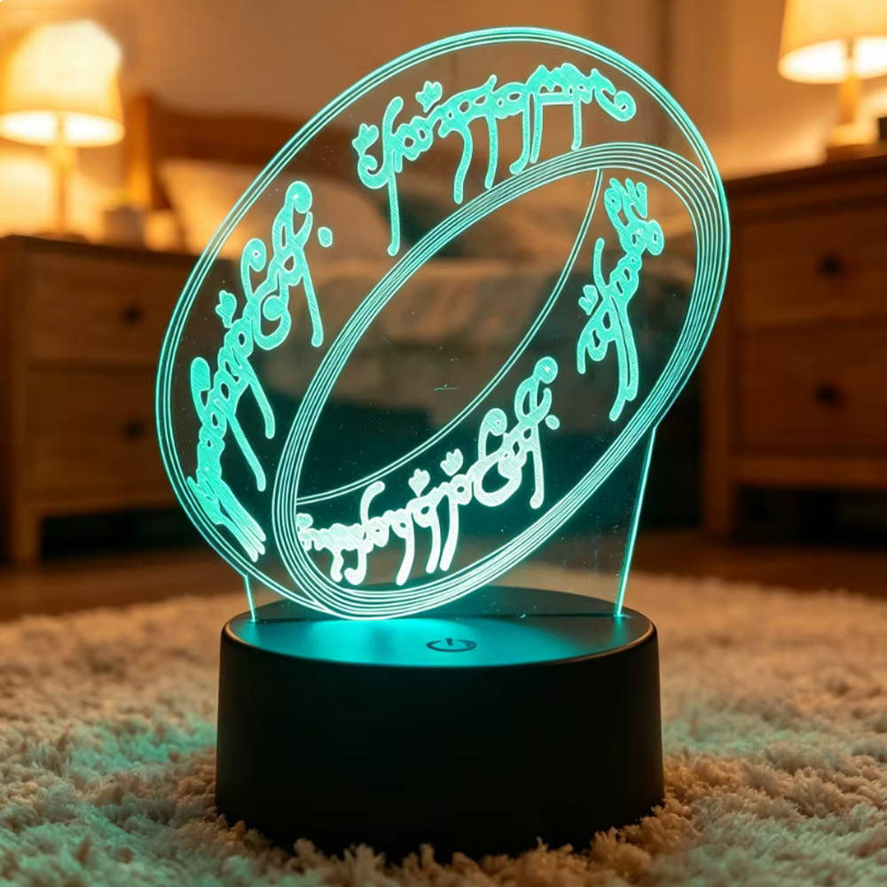 Lampe de nuit LED 3D Seigneur des Anneaux, 7 couleurs, tactile intelligente, lumières décoratives po