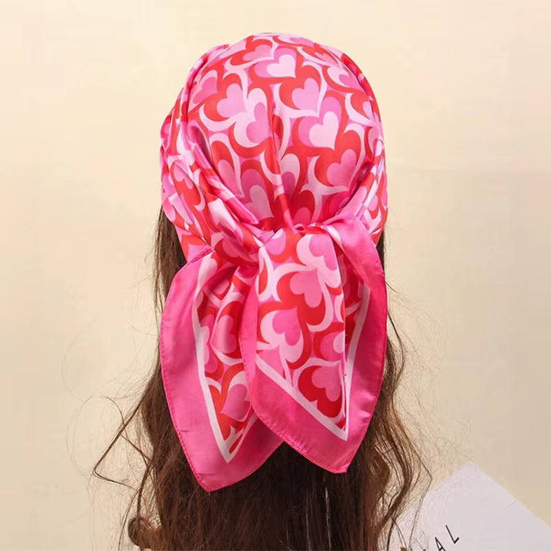 70cm carré citron imprimé jaune carré foulard en soie décontracté élégant mince respirant cou femmes