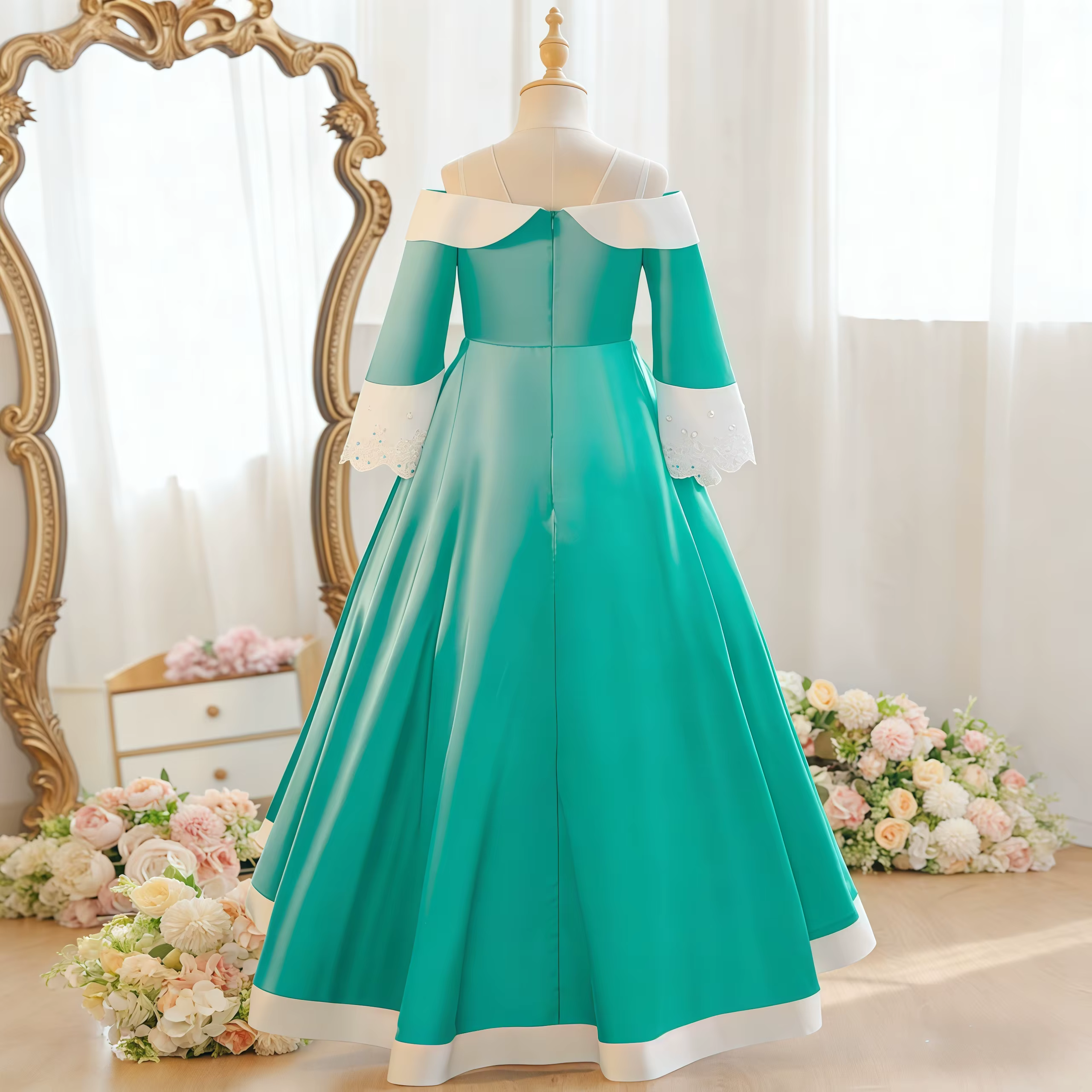 Robe de princesse pêche d'été pour filles, Costume de jeu de rôle Rosalina de dessin animé pour enfa