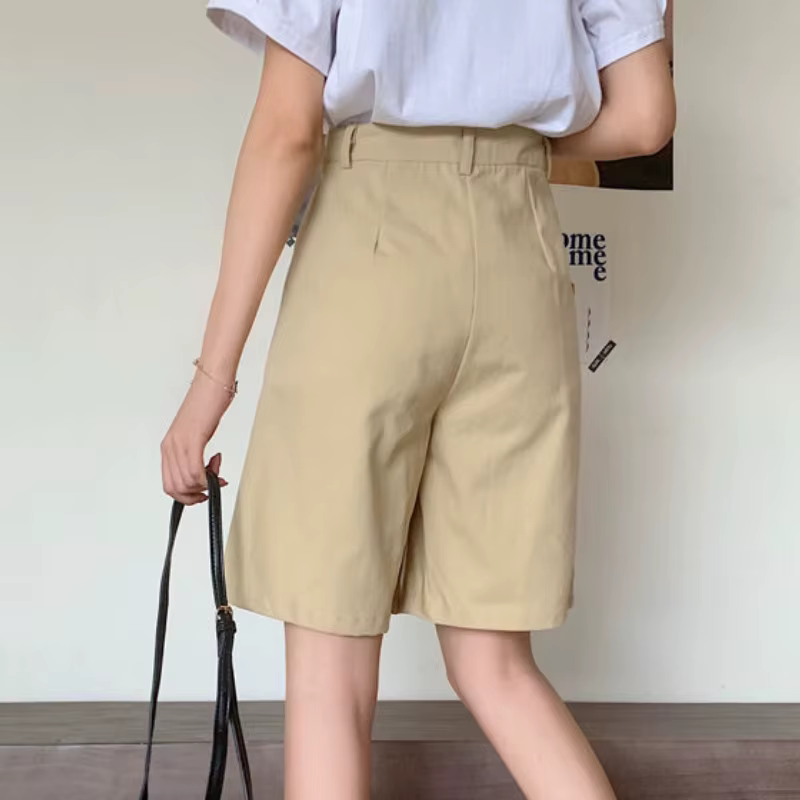 FJpreppy-Short Cargo Femme, All-Match Fashion, Longueur Genou, Bf Casual, Ulzzang Vintage, Office La