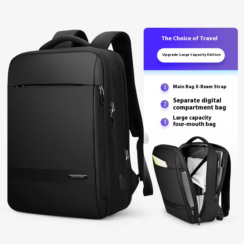 MARK RYDEN sac à dos de voyage hommes sac à dos d'affaires école extensible USB sac grande capacité 