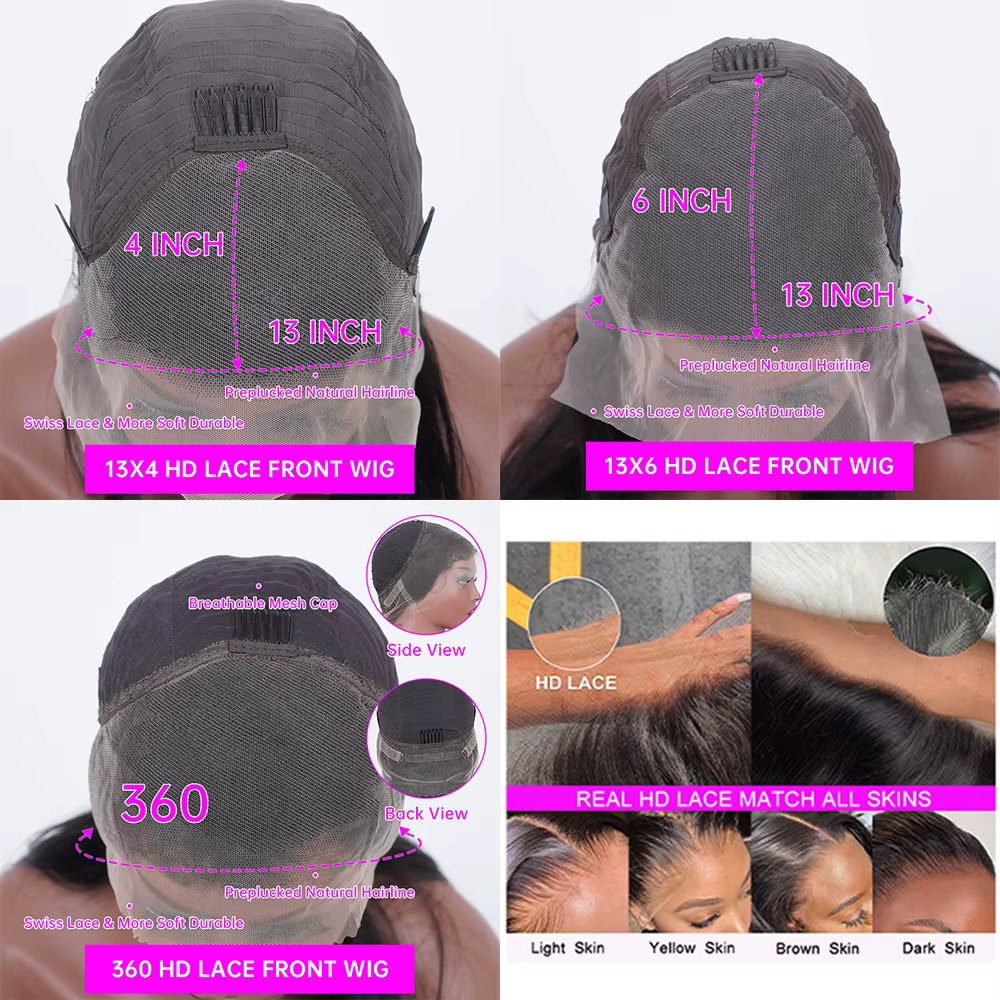 Wulala-Perruque Full Lace Wig naturelle lisse Sophia, cheveux humains, 13x4, 13x6 HD, pre-plucked, 3