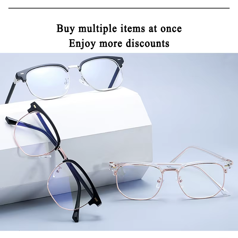 XJiea – lunettes photochromiques Anti-lumière bleue pour hommes et femmes, rectangulaires, semi-sans