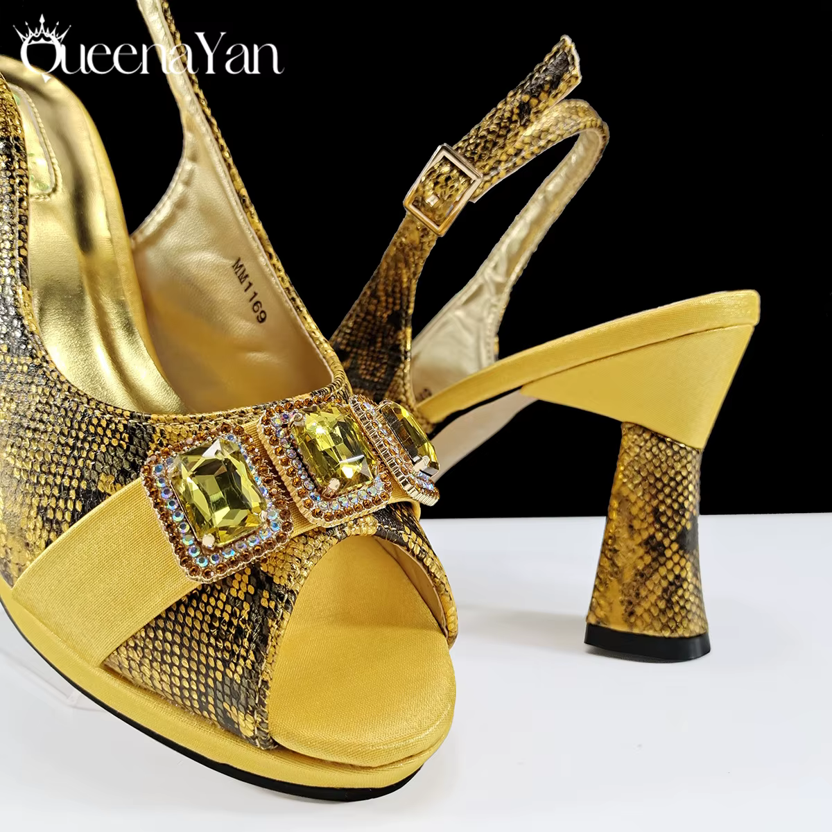 Queena Yan – ensemble de chaussures et de sacs de fête italiens luxueux pour femmes, sandales élégan