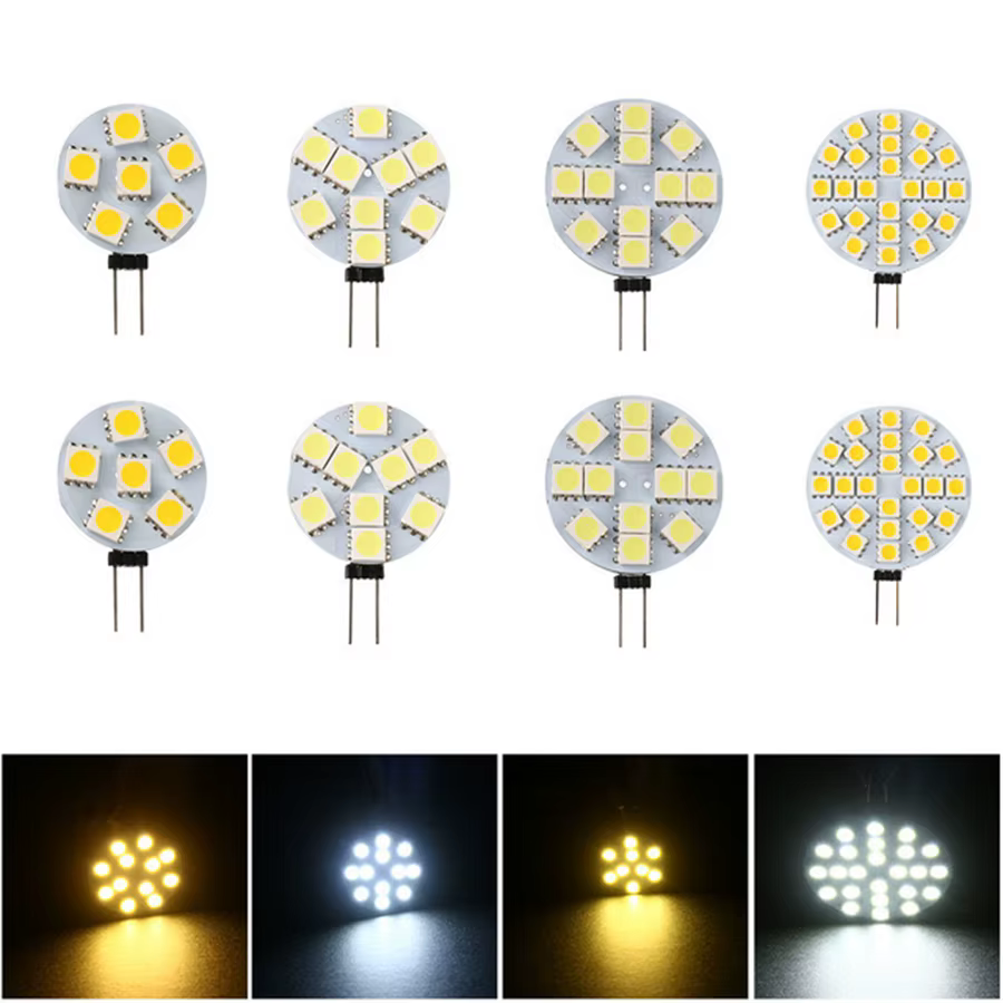 Ampoule Led G4 5050 SMD, lumière CRI90 1W 2W 3W DC 12V 6/9/12/24Led 360 degrés 3000K Wam blanc, lamp