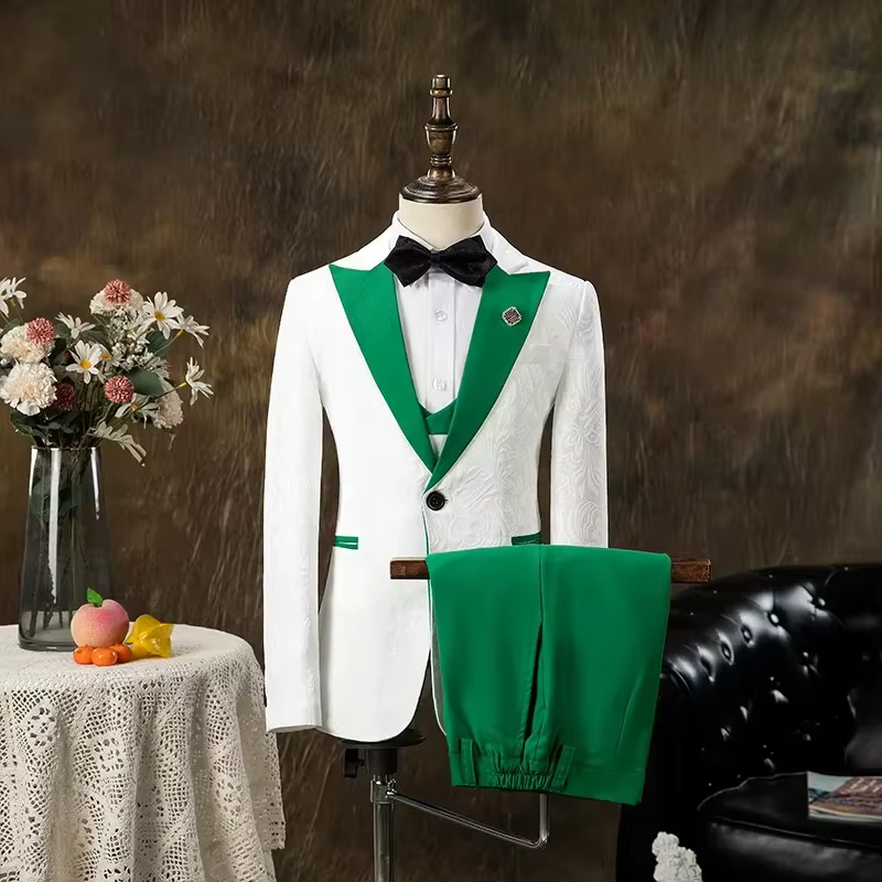 Costumes floraux pour garçons de 3 à 16 ans, ensemble 3 pièces pour smoking de mariage, tenue formel