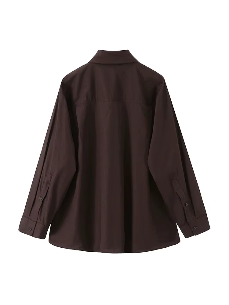 NLZGMSJ femme écharpe chemises 2025 automne élégant bureau dame ample Chic mince quotidien manches l