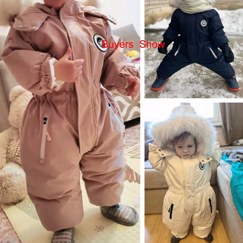 Combinaison de Ski chaude pour bébé, automne et hiver, salopette en velours pour garçons et filles, 