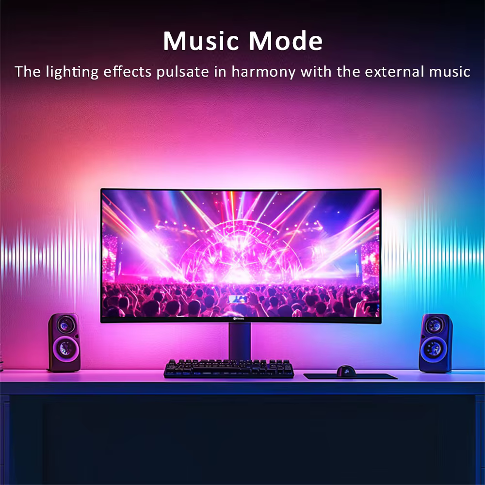 24-34 pouces USB PC LED bande lumières ordinateur synchronisation bande lumineuse moniteur RGB écran
