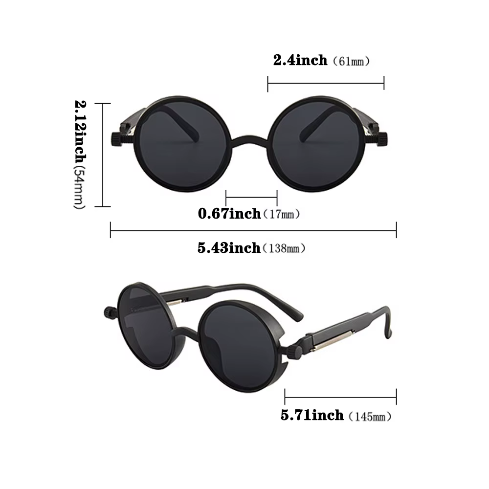 Lunettes de soleil Steampunk gothiques classiques pour hommes et femmes, lunettes de soleil rétro, m