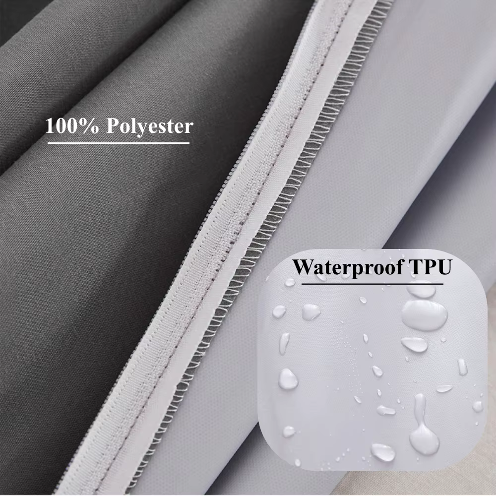 Juste de matelas imperméable entièrement fermée à 6 côtés avec fermeture éclair, drap-housse anti-po