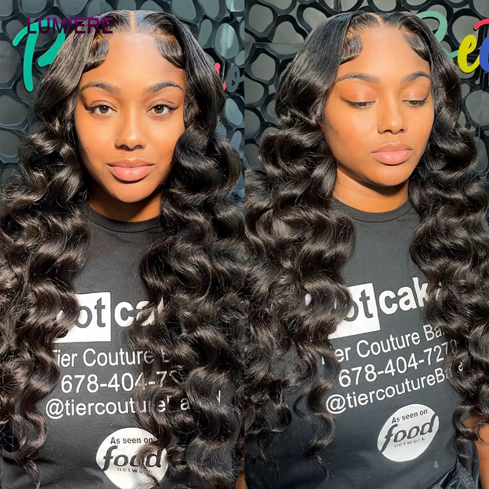 Lumiere-Mèches Péruviennes Naturelles Remy 3/4 Noires, Cheveux Ondulés, Double Trame, 10 à 30 Pouces