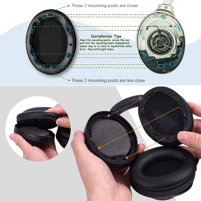KUTOU oreillettes de remplacement pour Sony WH-1000XM3 1000XM3 WH1000XM3 casque antibruit oreillette