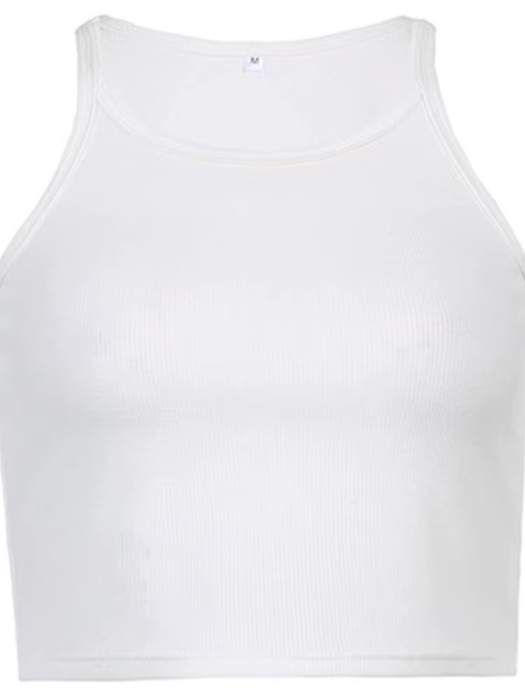 Haut court décontracté en fibre de coton blanc pour femme, caraco fitness basique pour femme, t-shir