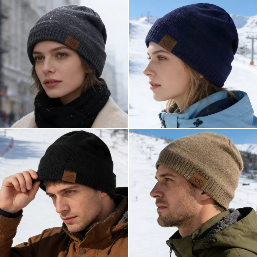 URSENTMAN-Bonnet doublé de fourrure pour hommes et femmes, chapeaux unisexes, chapeau de sport chaud