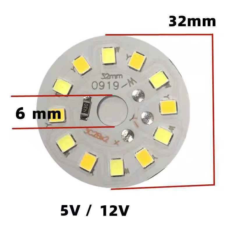 DALLil1-Panneau lumineux LED bicolore, source de lumière, 32mm, 2835 perles de lampe, blanc chaud, 3