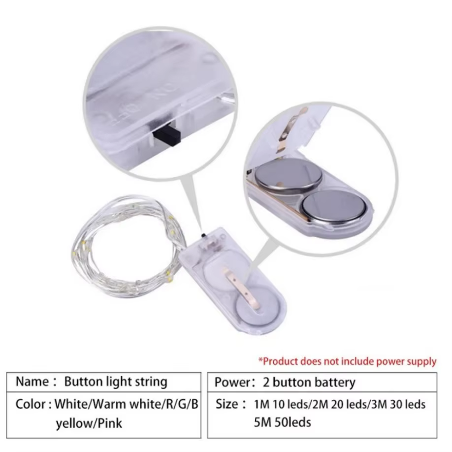 Mini guirxiété lumineuse LED étanche dégradée, fil de cuivre, veilleuse, mariage, fête de Noël, 1m,