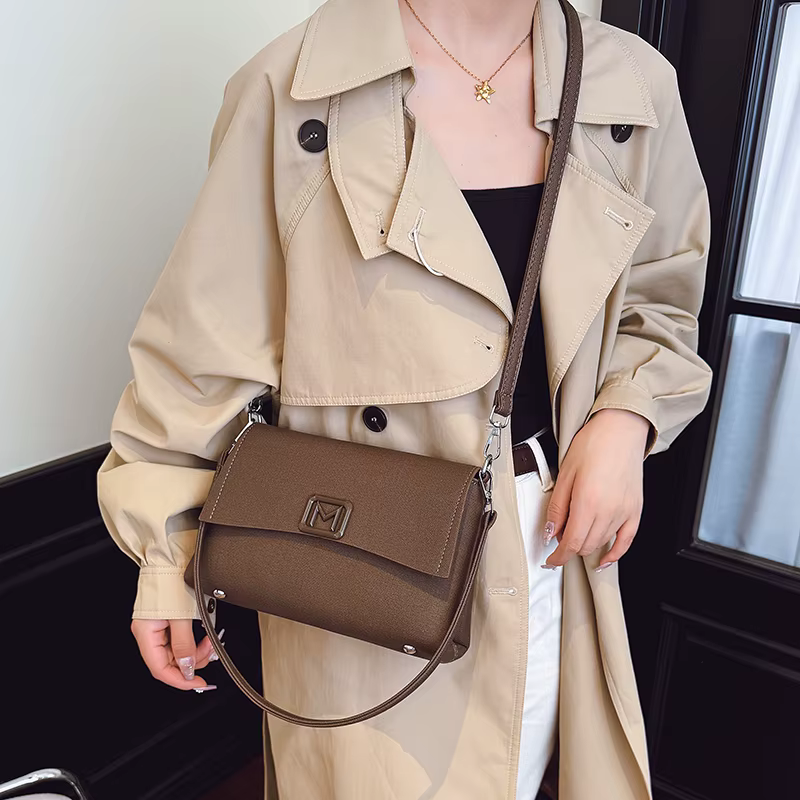 Sac à bandoulière classique pour femme en cuir véritable - Sac à bandoulière de créateur célèbre, ma
