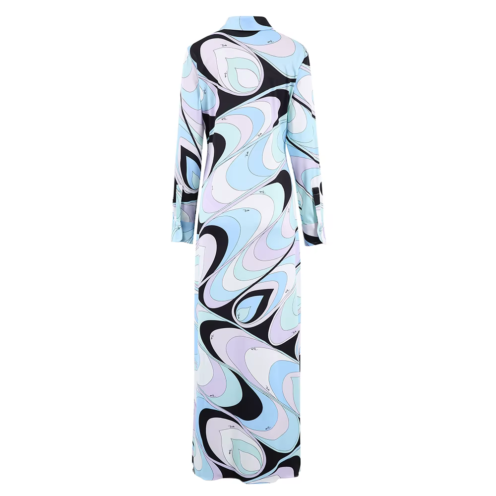 Robes à revers élégantes pour femmes, mode ample, jupe longue à boutons, amincissante, taille haute,