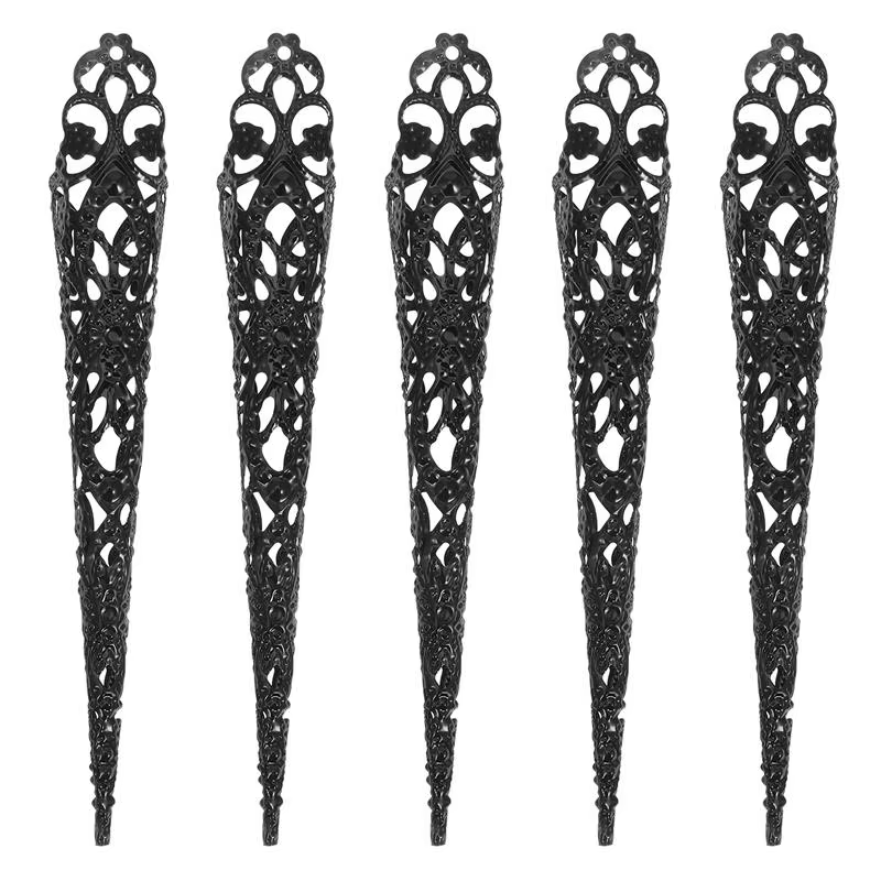 5 pièces doigt ongles conseils Floral bout des doigts ongles griffe bijoux Halloween Cosplay doigt g