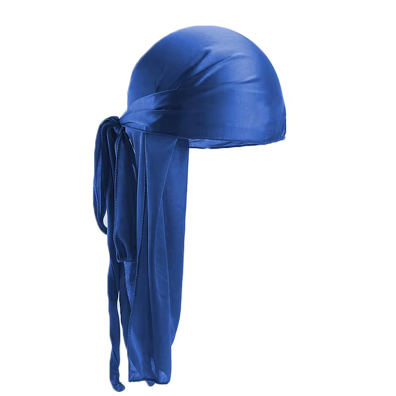 Unisexe longue soyeuse Durag longue queue foulard soyeux musulman Doo chiffon Pirate chapeau Durag c