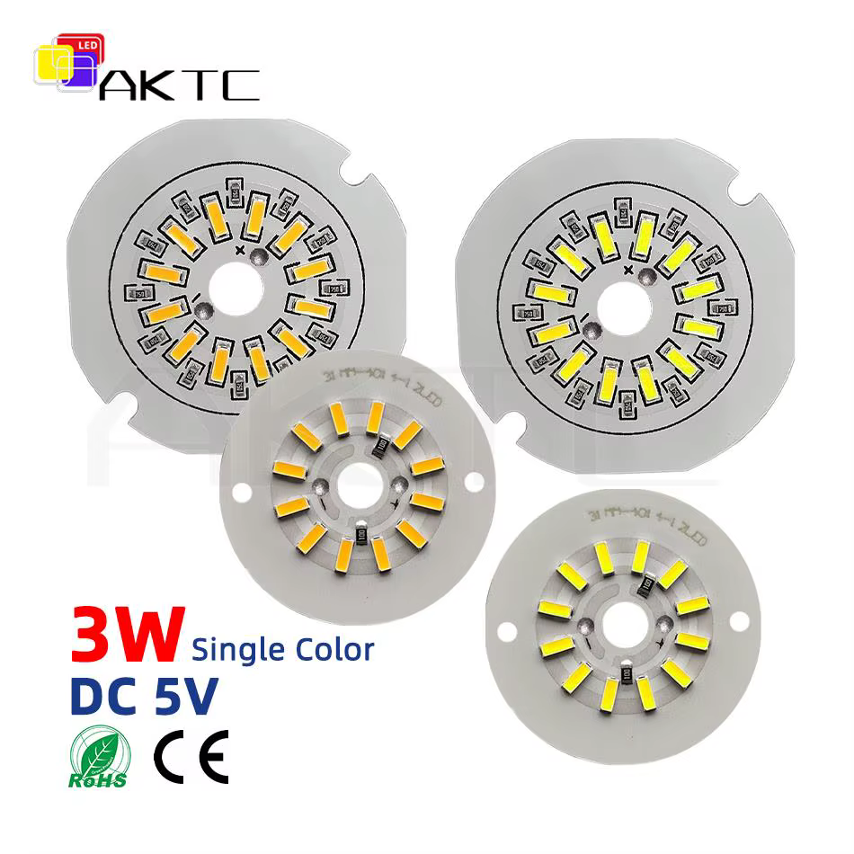 Panneau lumineux LED rond monocromodulaire, 5 pièces, 5V 3W, perles de lampe basse tension, panneau