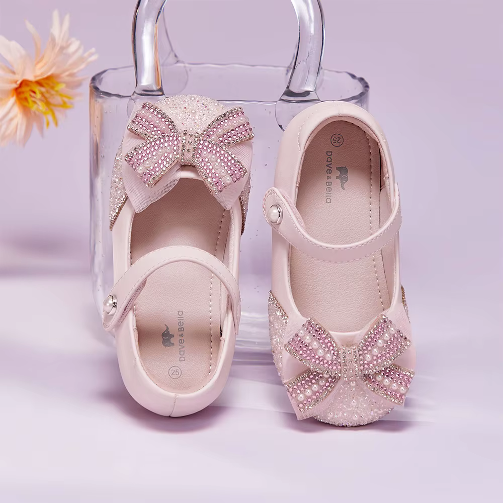 Dave Bella enfants chaussures en cuir automne printemps fille princesse chaussures anti-dérapant élé