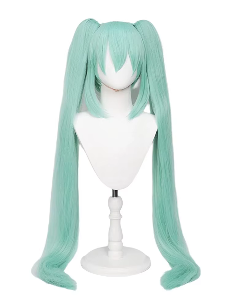 Hatsune Miku miku animation perruque simulation double queue de cheval cheveux longs style perruque