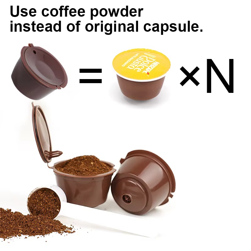 Capsules rechargeables pour café Nescafe DOLCE GUSTO, 10 pièces, filtre réutilisable avec cuillère, 