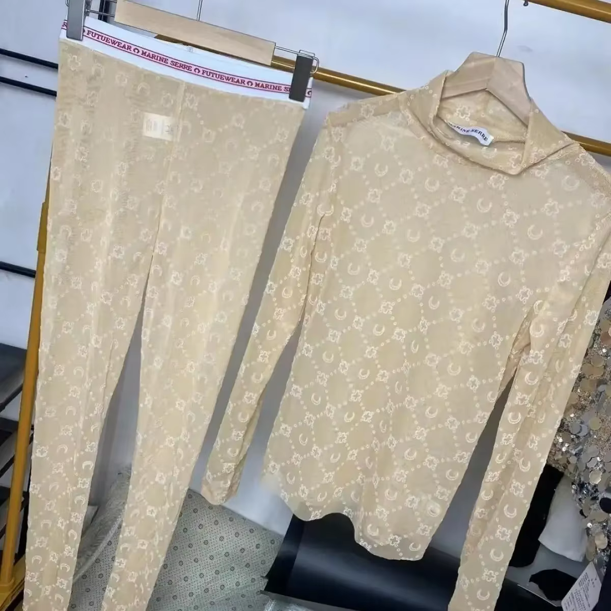 Ensemble deux pièces chemise à manches longues et pantalon pour femme, style coréen rétro, imprimé v