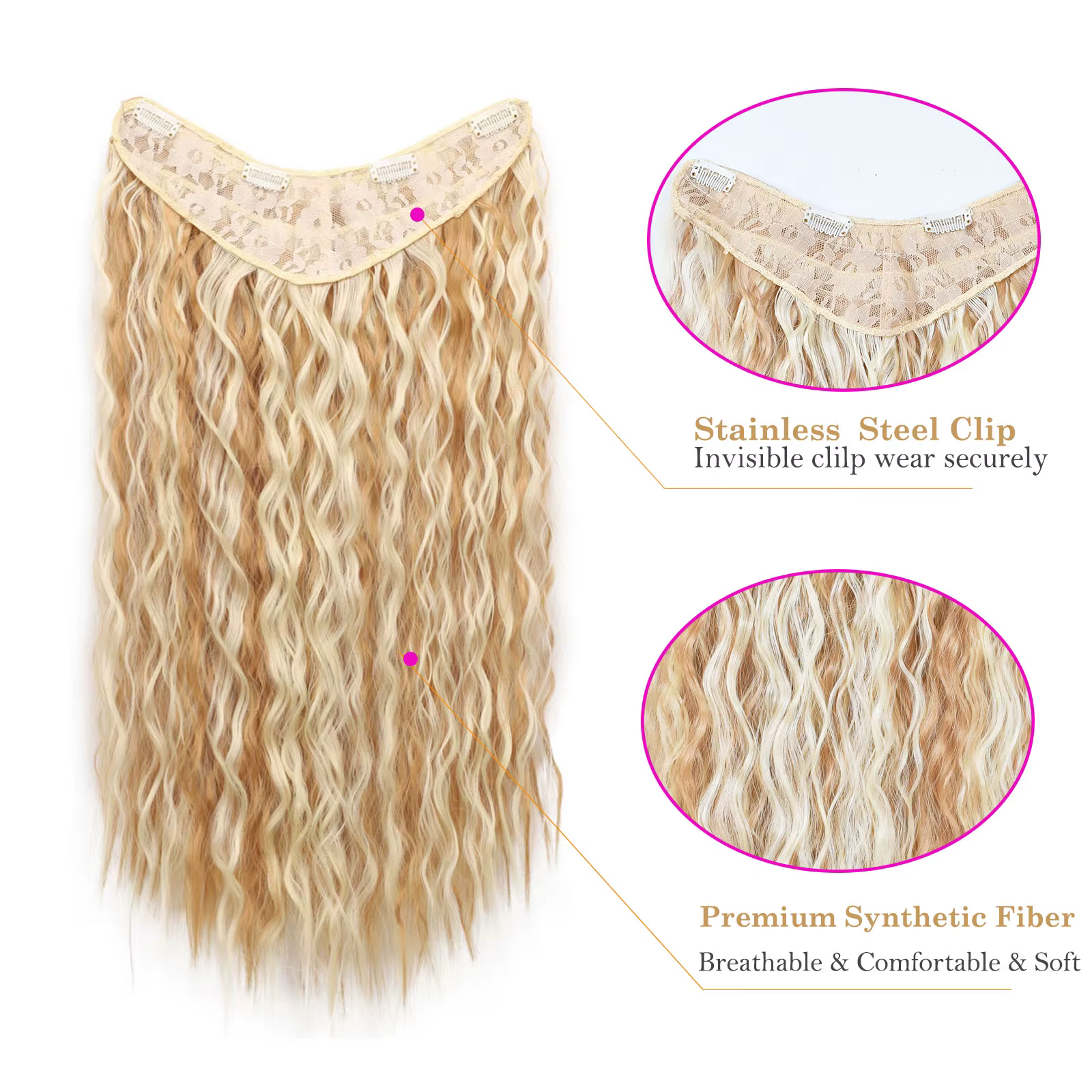 Jeedou-Extension Capillaire Synthétique Ondulée, Cheveux Longs Deep Wave, réinitialisation en Forme