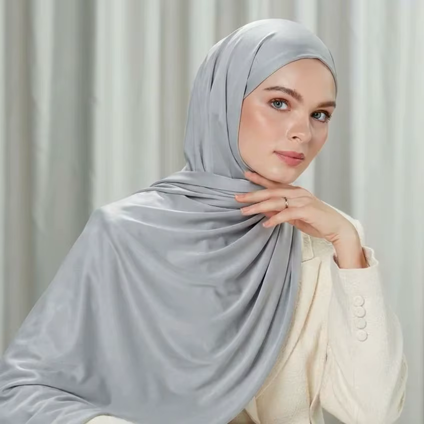 Nouveau Hijab en Jersey Liquide pour Femmes Musulmanes, Foulards et Châles de Ramadan, Voiles Islami