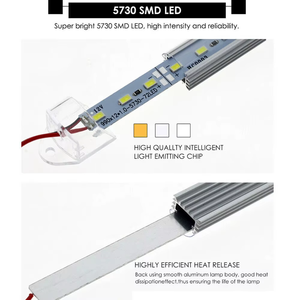 5 pièces 18CM 30CM 50CM 12V 24v LED cuisine sous armoire bande lumineuse rigide barre placard Tube l