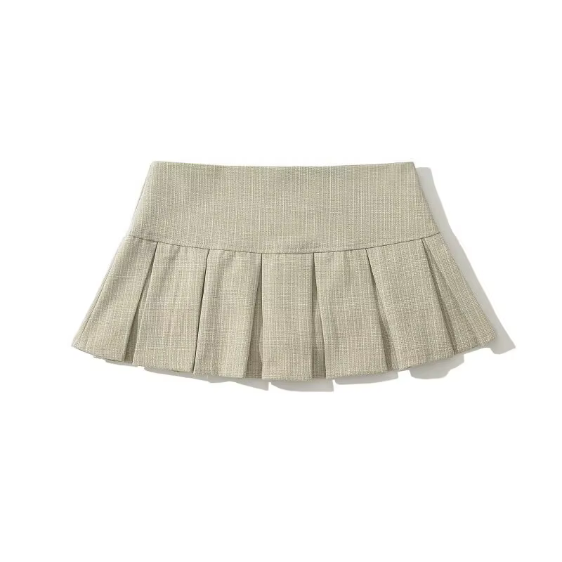 Mini-jupe plissée taille basse pour femme, 2 couleurs, jupe courte sexy Y2K, décontractée pour l'éco