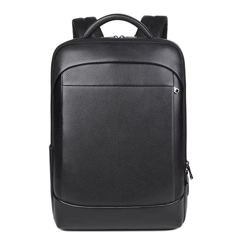 100% sac à dos en cuir véritable hommes 15.6 pouces sac à dos pour ordinateur portable USB Charge an